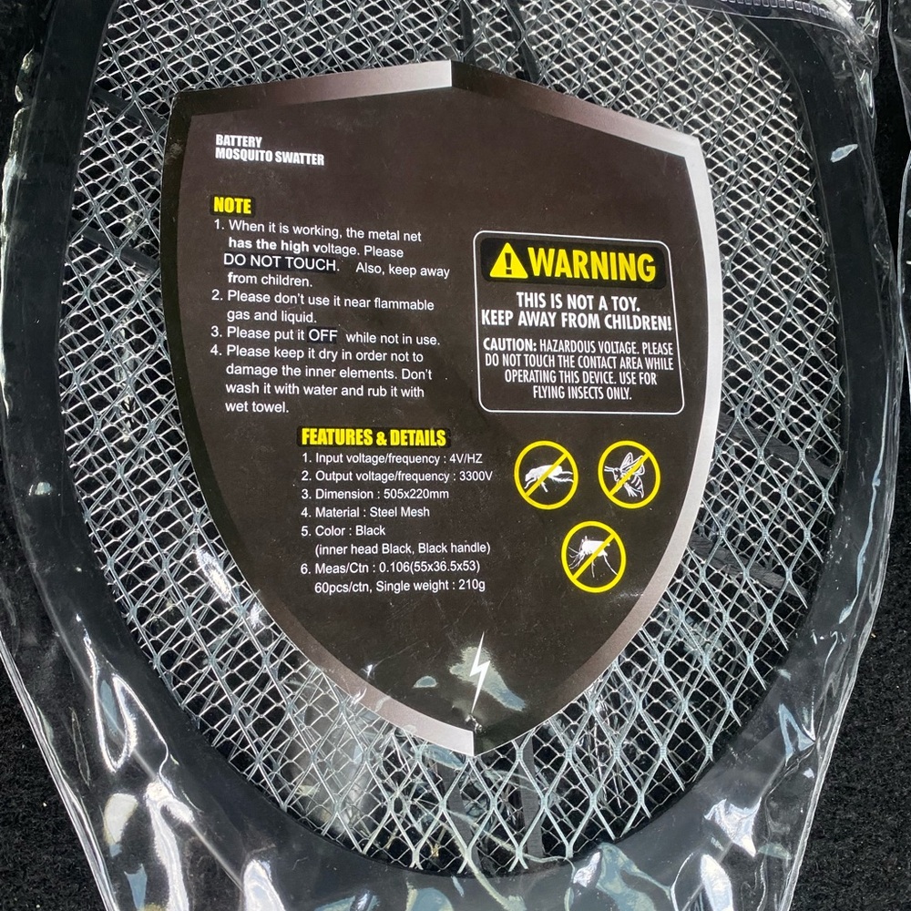 2 Electric Bug Zapper Racket - Black - Picture 2 of 2